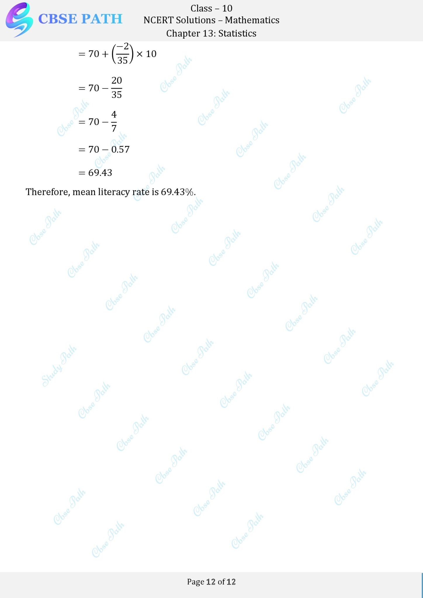 NCERT Solutions for Class 10 Maths Exercise 13.1 Statistics (2024-25 ...