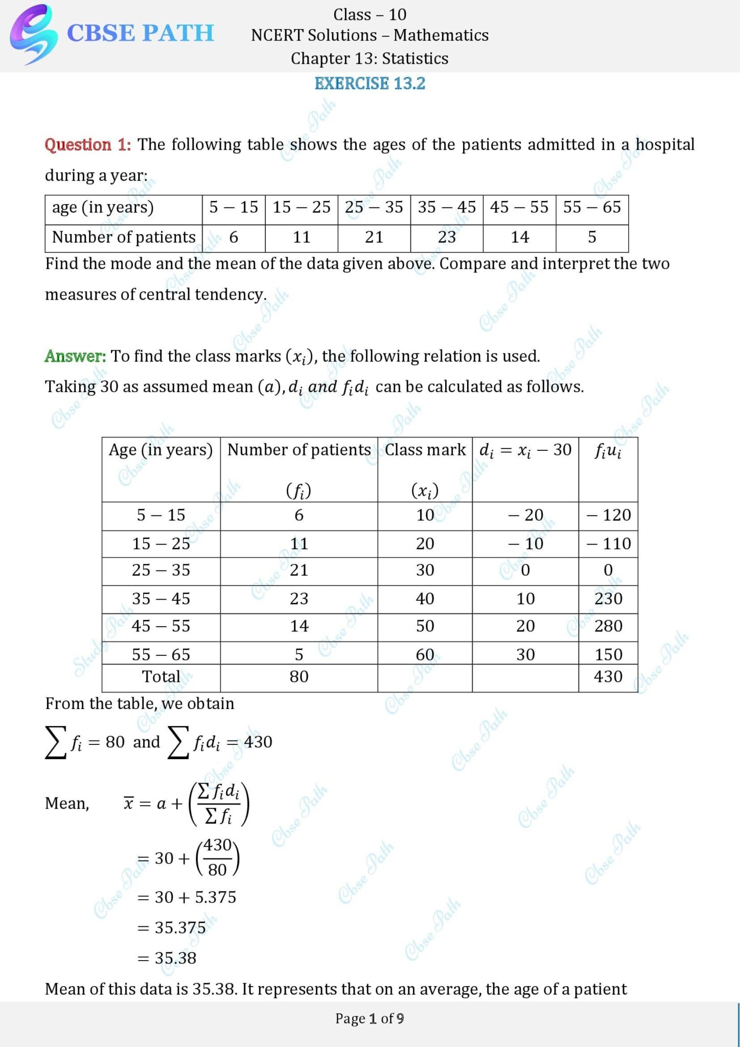 NCERT Solutions For Class 10 Maths Exercise 13 2 Statistics 2024 25 Ncert Solutions For Class 10 Maths Exercise 13 2 Statistics 2024 25
