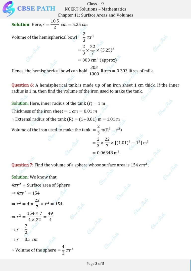 Ncert solutions for class 9 maths exercise 11 4 surface areas and